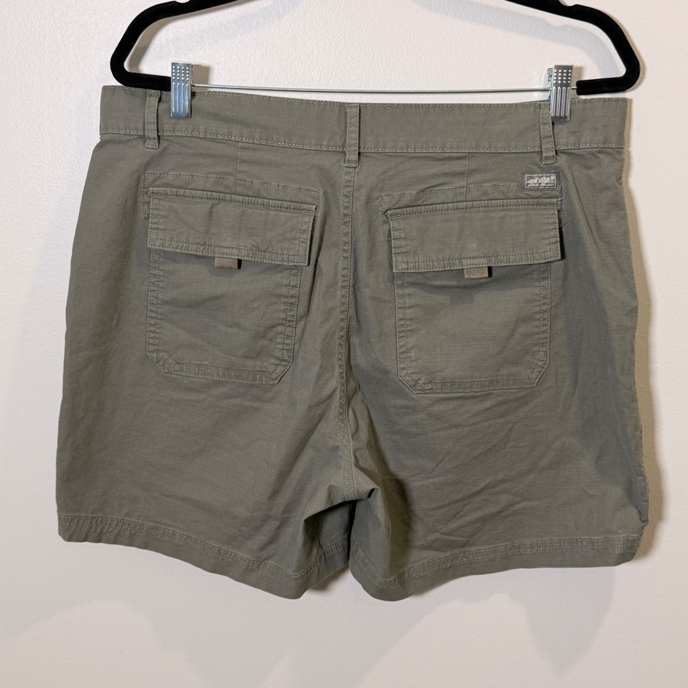 Eddie Bauer Hiking Ripstop Utility Short 5" Outdoor (12) Olive Cotton Stretch - Picture 10 of 12